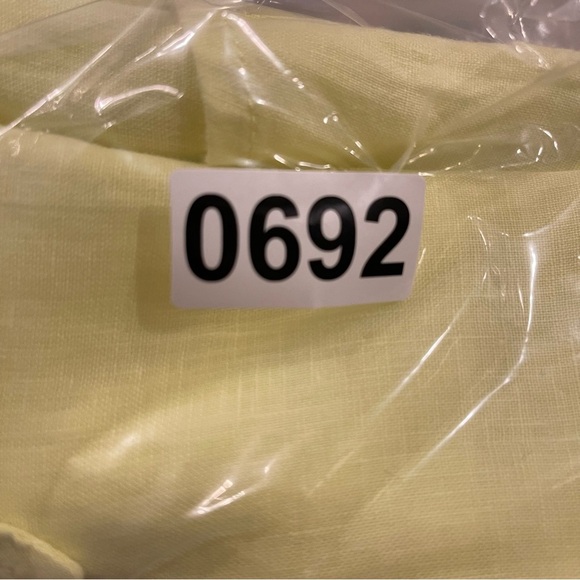 Sigrid Olsen Pop Over Blouse Women’s L Linen Yellow Rolled Sleeves Shirt Tunic - Picture 11 of 11